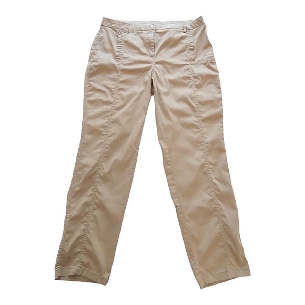 Chico's Tan Pants with Adjustable Hem Size 14